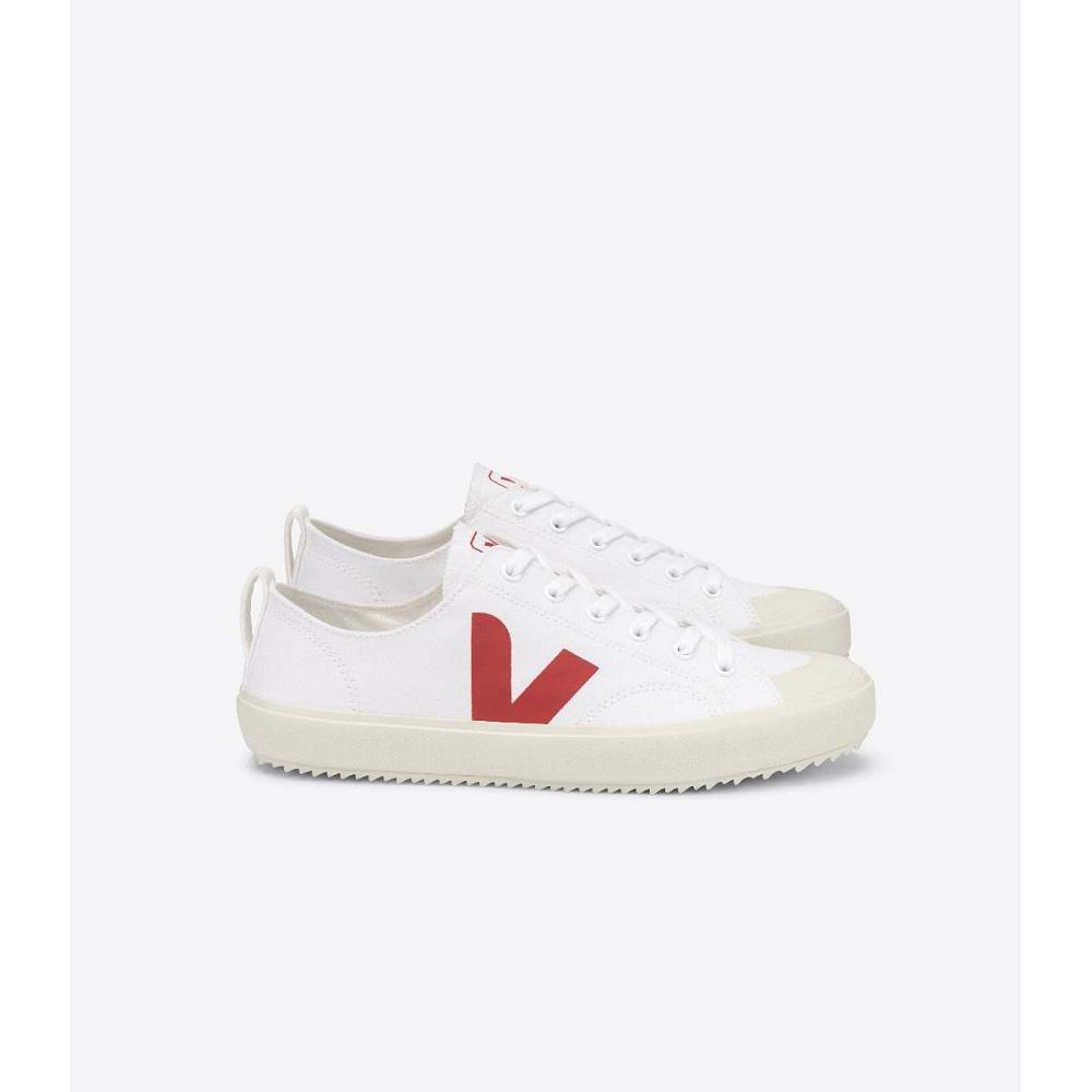 White/Red Women\'s Veja NOVA CANVAS Shoes | AU 481MQZ